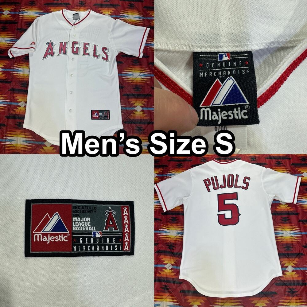 Majestic Los Angeles Angels Albert Pujols Men’s Small White Baseball Jersey